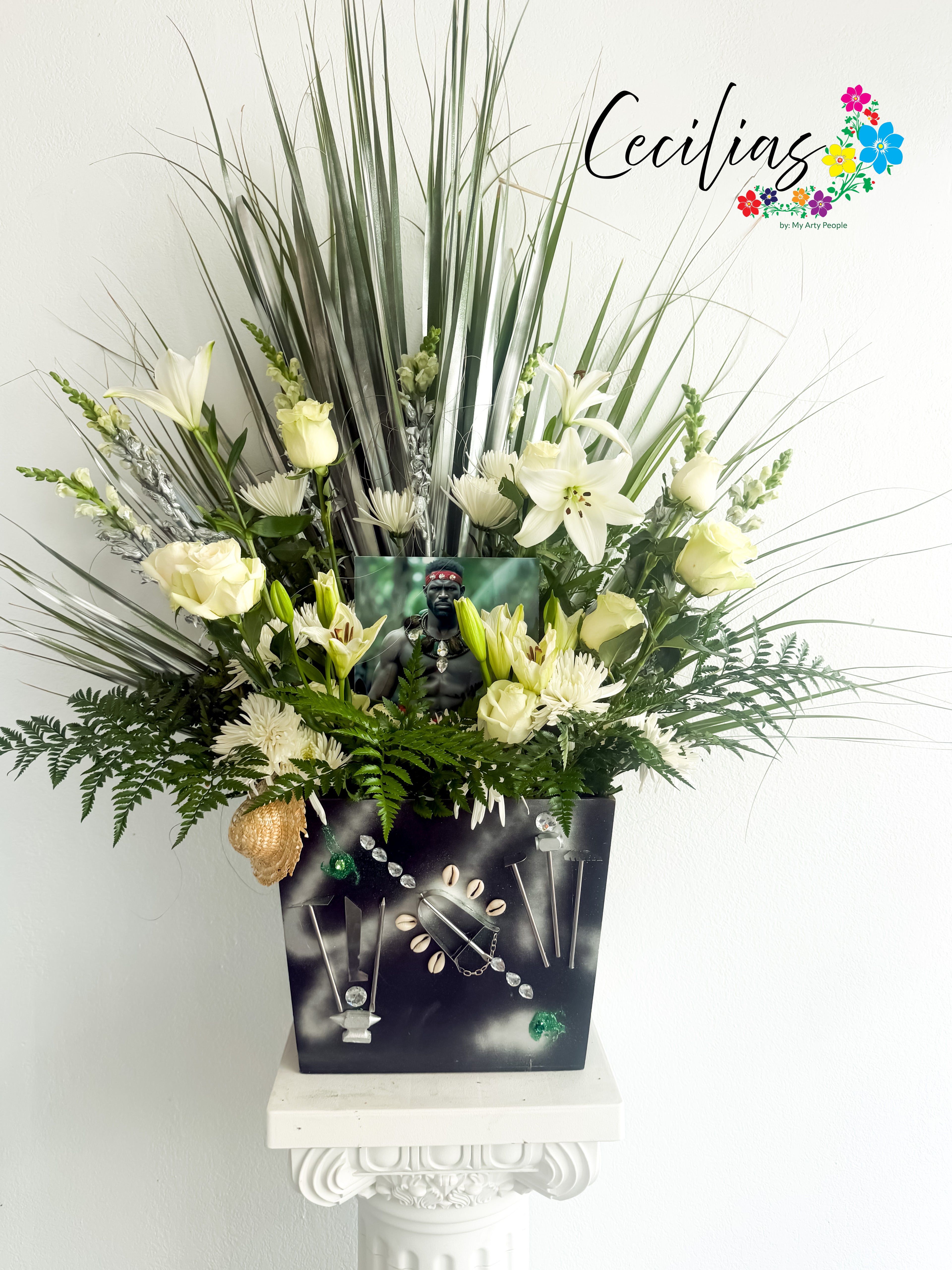 Arreglo grande con atributos del Orisha personalizado