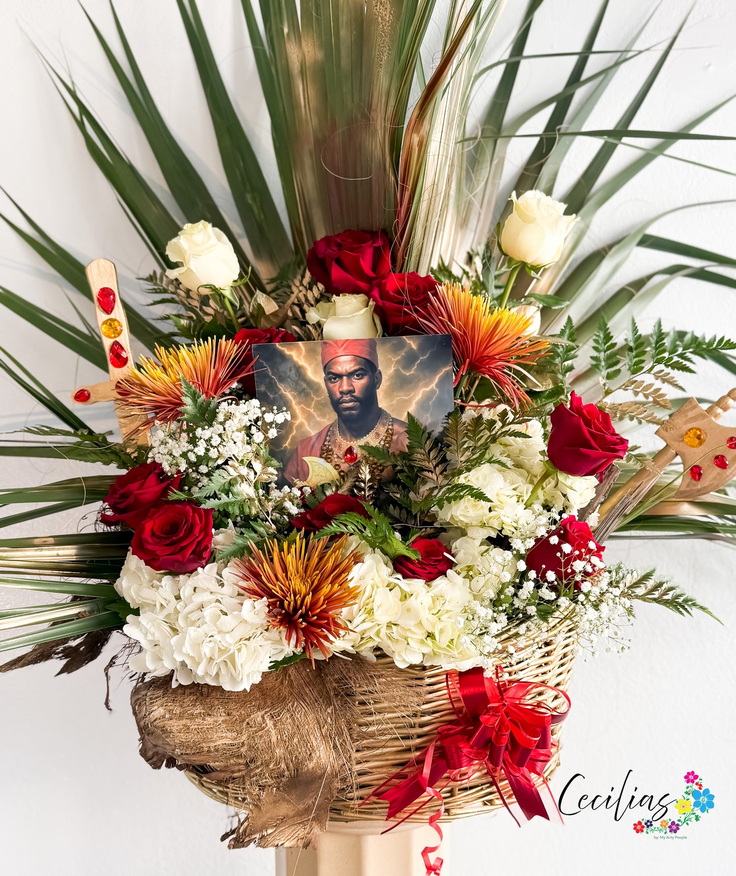 Canasta de Flores y Frutas