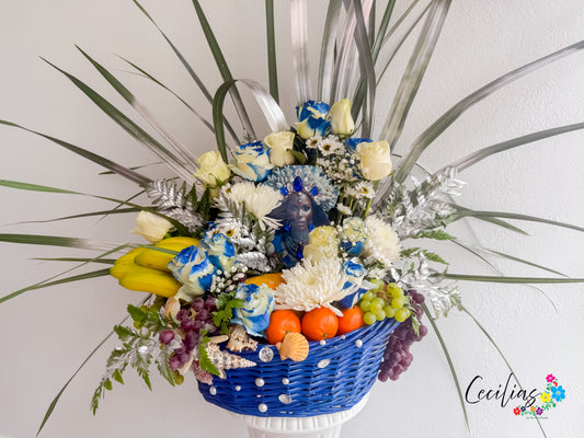 Canasta de Flores y Frutas